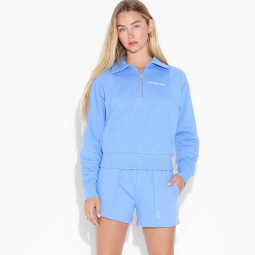 WILD FABLE NWT 1/4 zip collared pullover sweatshirt -I love sports, no joke